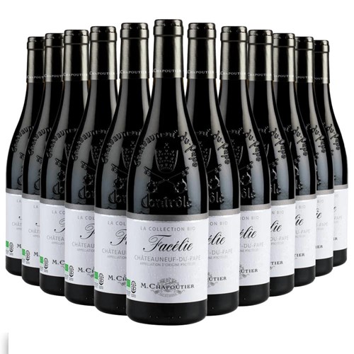 Case of 12 Chateauneuf-du-Pape Facelie Collection Bio M.Chapoutier 75cl Red Wine